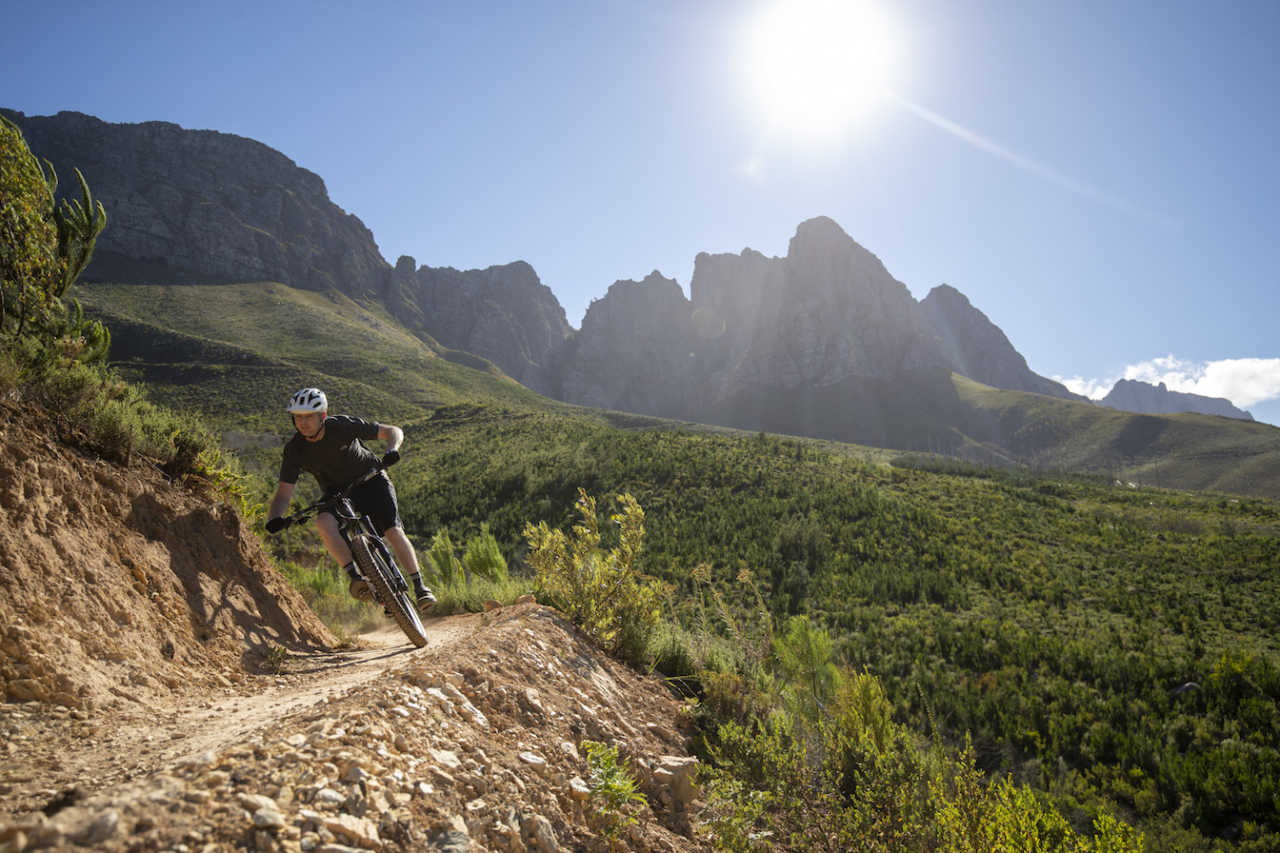 Jonkershoek, Stellenbosch - 4 December - Lance Morris TRP Brake review for Bike Network photoshoot with Myles Kelsey. Photo by Gary Perkin