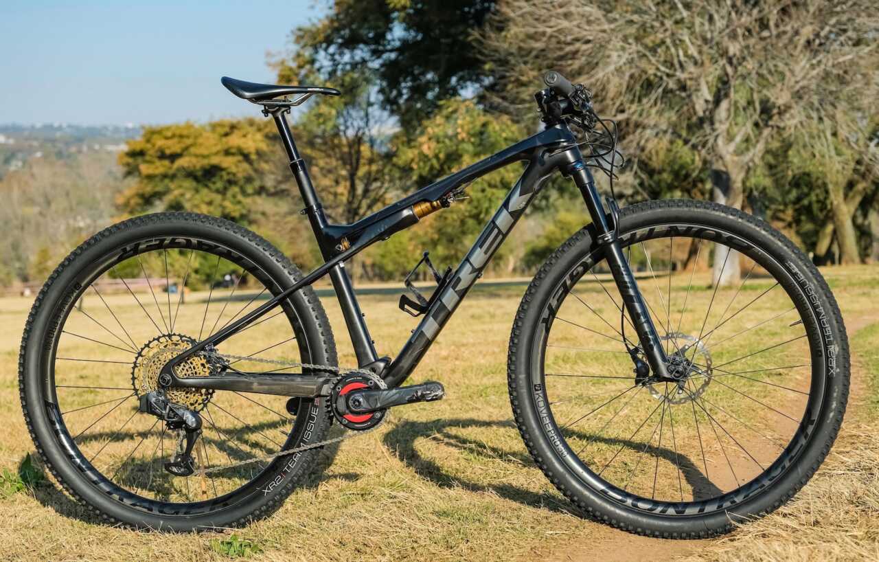 review of mountain bike racer ambrosi massimiliano trek's supercaliber bicycle on location in johannesburg south africa for bike network