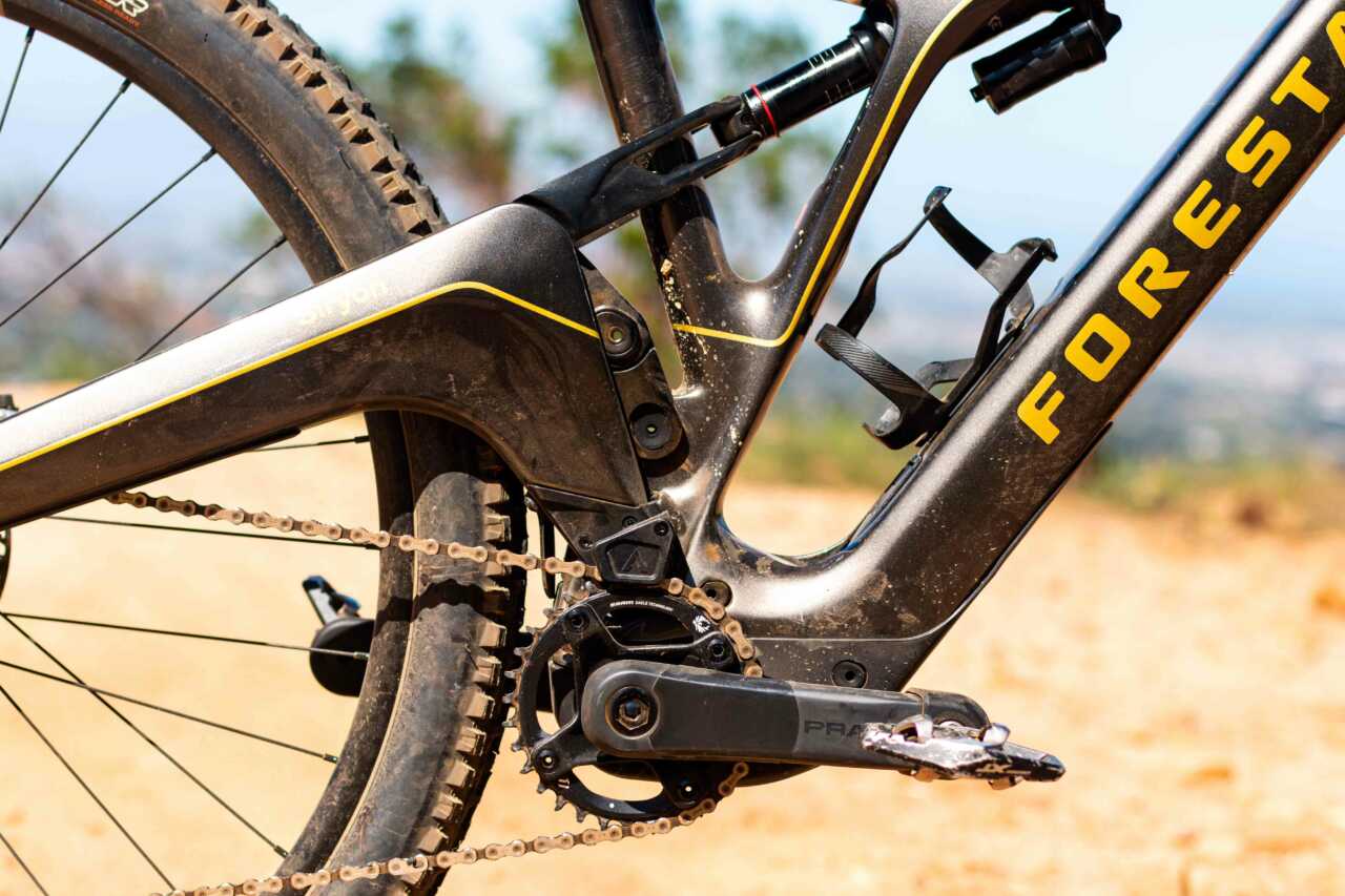 forestal siryon pedal-assist enduro mountain bike as reviewed by myles kelsey of bike network shot in tokai mtb in cape town south africa