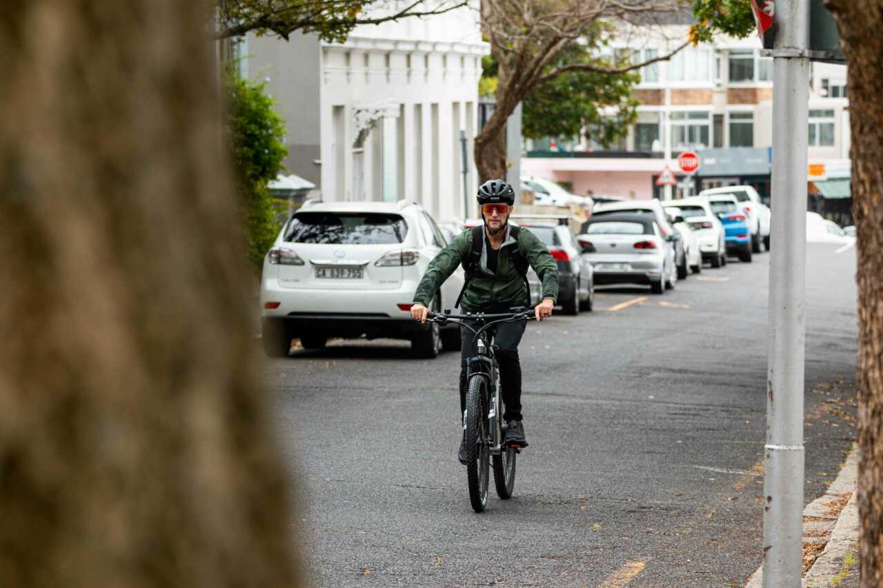 myles kelsey of bike network rides and reviews the titan racing charge e two electronic-assist electric mountain bike in cape town south africa