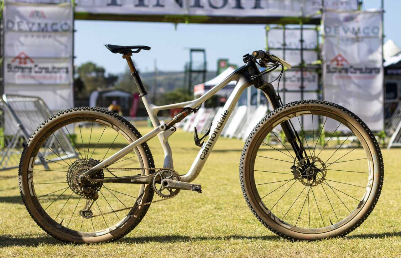 alan hatherly's cannondale mountain bike as used at the 2023 south african mountain bike cup in stellenbosch and featured on bike network by myles kelsey