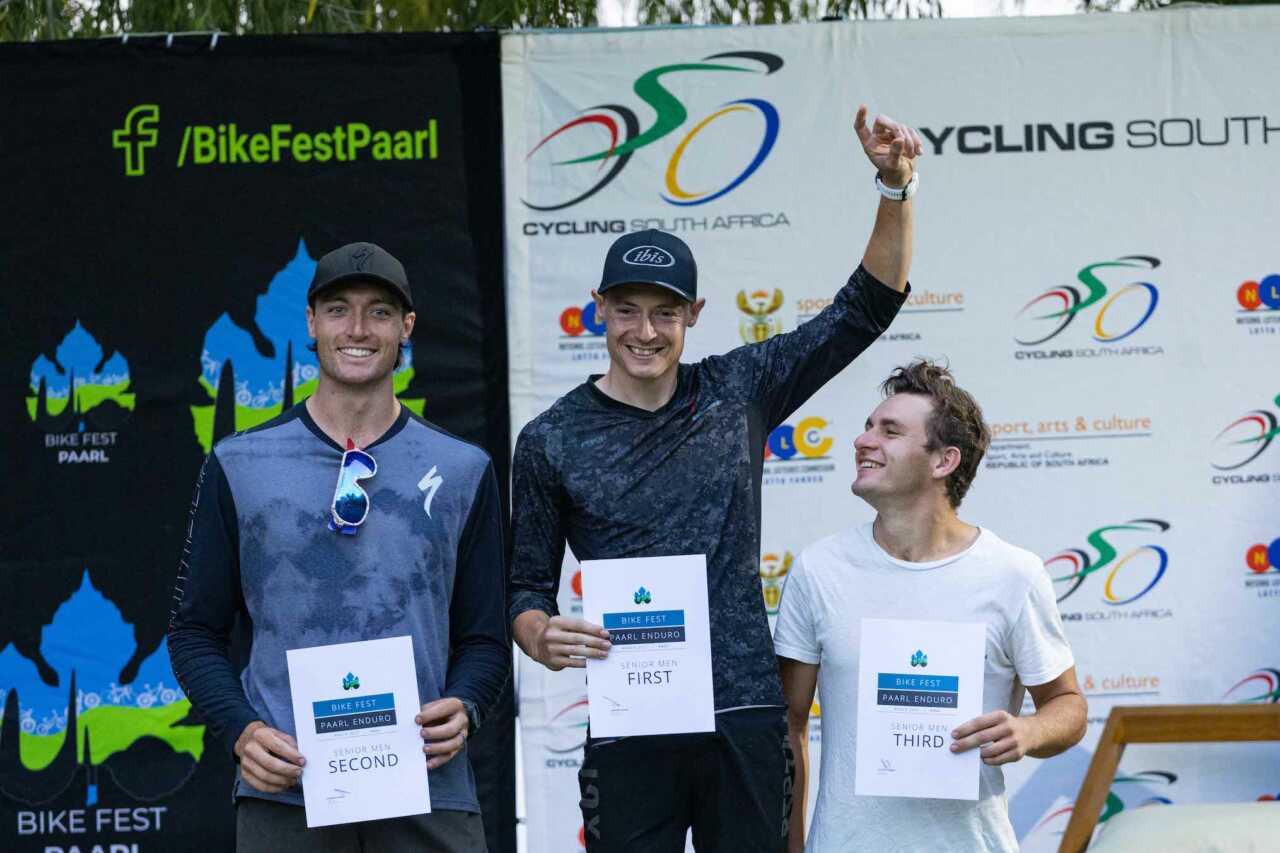 coverage of the western cape enduro mountain bike race from rhebokskloof wine estate in paarl, western cape, south africa on the 4th of march 2023