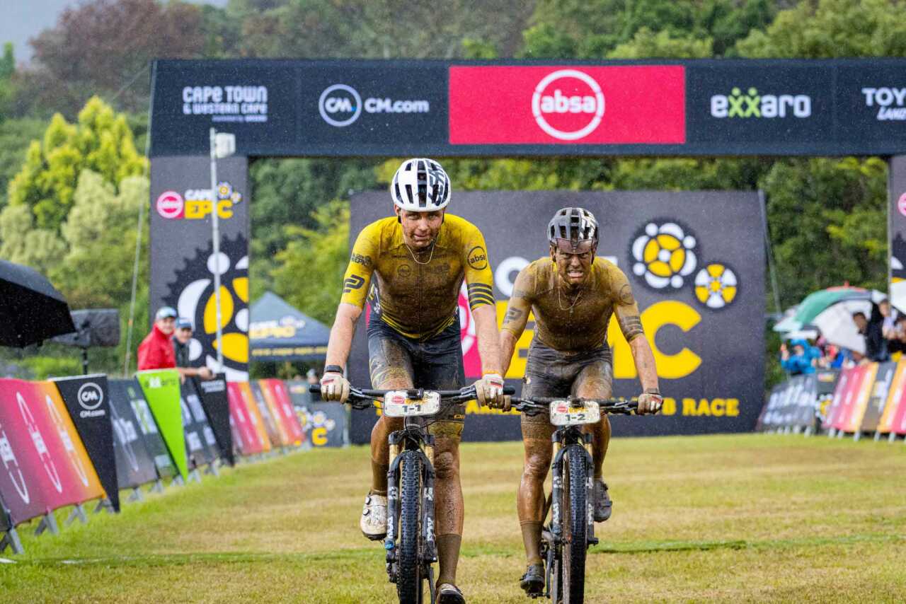 cape town, south africa 3 april 2023 | georg egger and lukas baum of speed company racing visit the leatt lab 