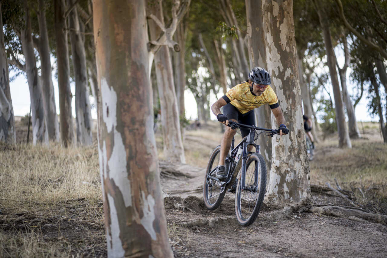 13 april 2023 - darling, western cape, south africa | preview of the ride darling mountain bike race in darling just outside of cape town in south africa at the living colour venue